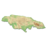 Relief Map Of Jamaica Sticker