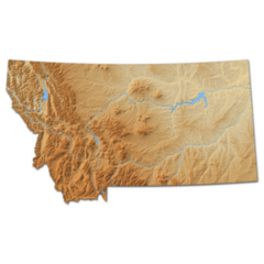 Relief Map Of Montana  3d-rendering Sticker