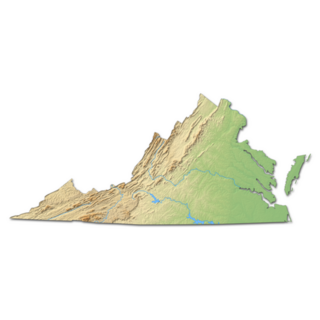 Relief Map - Virginia (united States) 3d-rendering Sticker