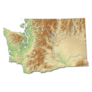 Relief Map - Washington 3d-rendering Sticker