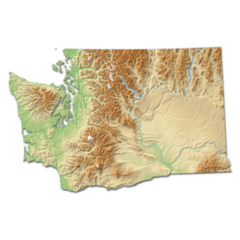 Relief Map - Washington 3d-rendering Sticker