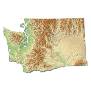 Relief Map - Washington 3d-rendering Sticker