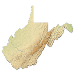 Relief Map West Virginia 3d-rendering Sticker