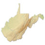 Relief Map West Virginia 3d-rendering Sticker