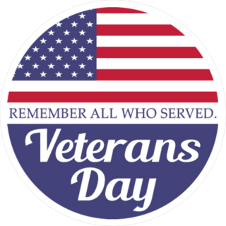 Remember All Who Served Veterans Day Circle Sticker