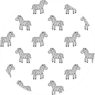 Repeating Zebra Pattern Childrens Cartoon Sticker