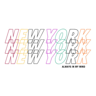 Repetition Rainbow Lettering  New York Sticker