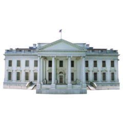 Replica Of The White House Isolated On White Sticker