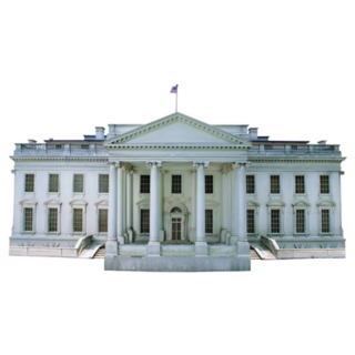 Replica Of The White House Isolated On White Sticker