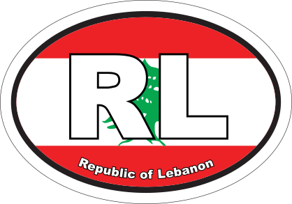 Republic Of Lebanon Rl Flag Oval Sticker