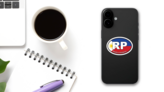 Republic Of Philippines Rp Flag Oval Sticker on a Phone (New) example