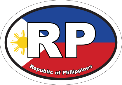 Republic Of Philippines Rp Flag Oval Sticker