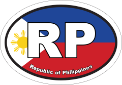 Republic Of Philippines Rp Flag Oval Sticker