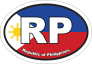 Republic Of Philippines Rp Flag Oval Sticker