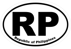 Republic Of Philippines Rp Oval Sticker