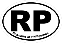 Republic Of Philippines Rp Oval Sticker