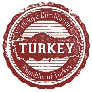 Republic Of Turkey Country Stamp Sticker