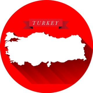 Republic Of Turkey Map In Red Sticker