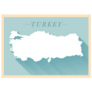 Republic Of Turkey Map Light Blue Sticker