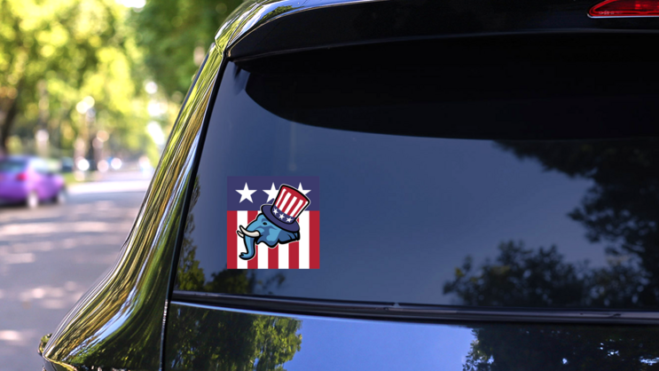 Republican Elephant Flag Sticker on a Rear Car Window (New) example