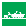 Rescue Boat Icon Sign Sticker