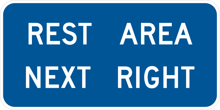 Rest Area Next Right Sticker