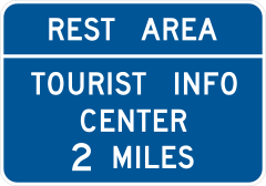 Rest Area Tourist Info Center 2 Miles Sticker