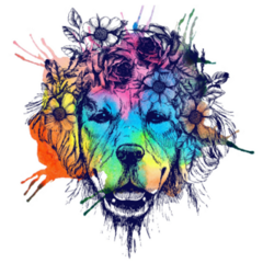 Retriever Rose Wreath Sticker