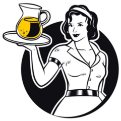 Retro 1950 Waitress Serving Lemonade Sticker