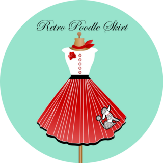 Retro 1950s Poodle Skirt Sticker
