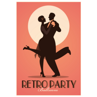 Retro 20s Party Poster Sticker