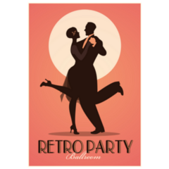 Retro 20s Party Poster Sticker