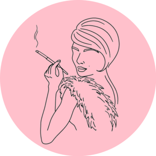 Retro 20s Woman With Cigarette Sticker