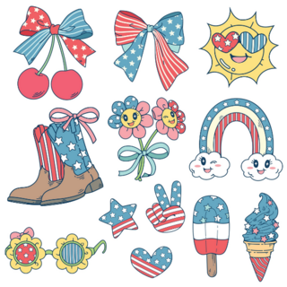 Retro 4th Of July Sticker Sheet