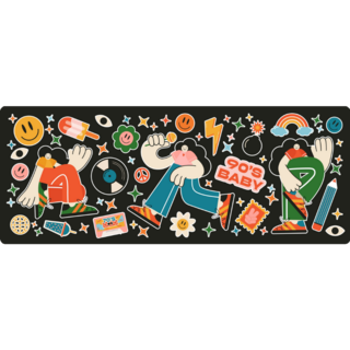 Retro 70s, 80s, 90s Hippie Sticker Sheet