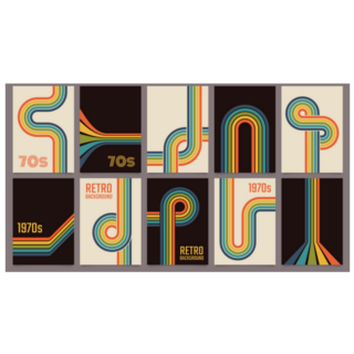 Retro 70s Geometric Posters Sticker