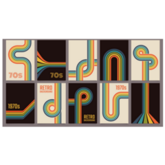 Retro 70s Geometric Posters Sticker