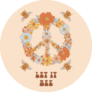 Retro 70s Let It Bee Hippie Peace Sign Sticker