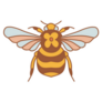 Retro 70s Summer Floral Honey Bee Sticker