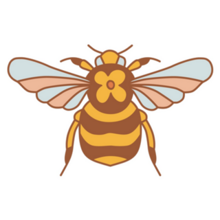Retro 70s Summer Floral Honey Bee Sticker