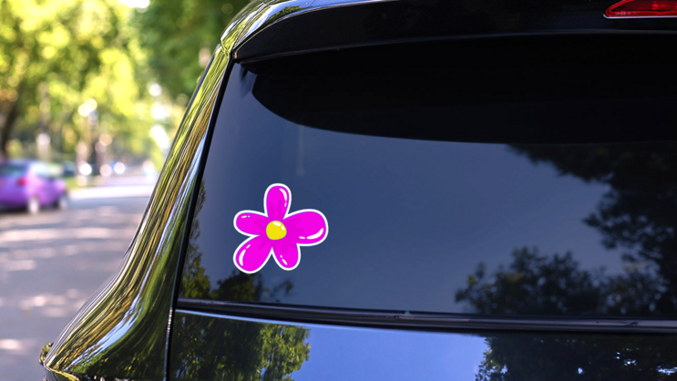 Retro Aesthetic Y2k Flower Sticker on a Rear Car Window (New) example