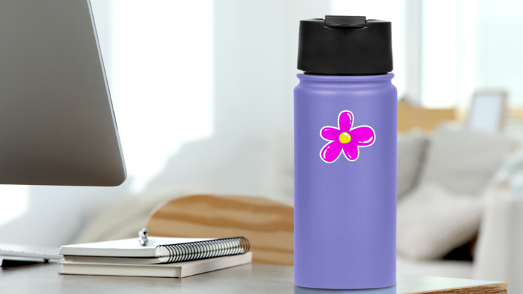 Retro Aesthetic Y2k Flower Sticker on a Water Bottle (New) example