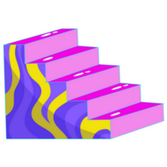 Retro Aesthetic Y2k Psychedelic Stairs Sticker