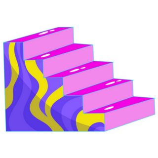 Retro Aesthetic Y2k Psychedelic Stairs Sticker