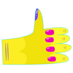 Retro Aesthetic Y2k Thumbs Up Sticker