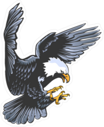 Retro Attacking Eagle Sticker