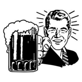 Retro Beer Guy Sticker