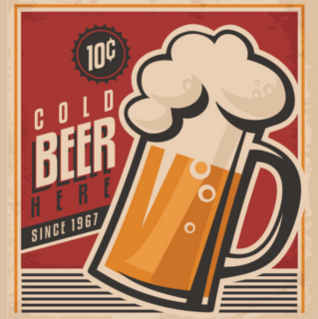 Retro Beer Poster Sticker