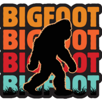 Retro Bigfoot Script Sticker