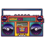 Retro Boombox In 80s-90s Trendy Style Sticker